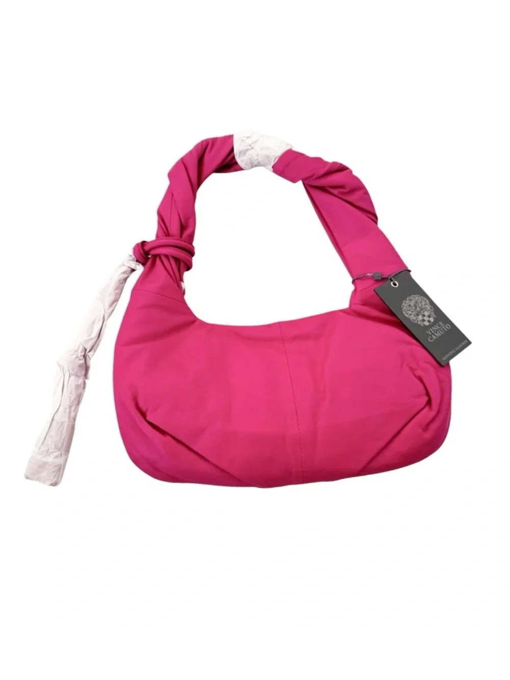 NWT Vince Camuto Leather Evlyn Bagette Top Handle Bag In Festival Fuchsia Pink